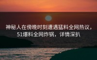 神秘人在傍晚时刻遭遇猛料全网热议，51爆料全网炸锅，详情深扒