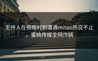 主持人在傍晚时刻遭遇mitao热议不止，蜜桃传媒全网炸锅